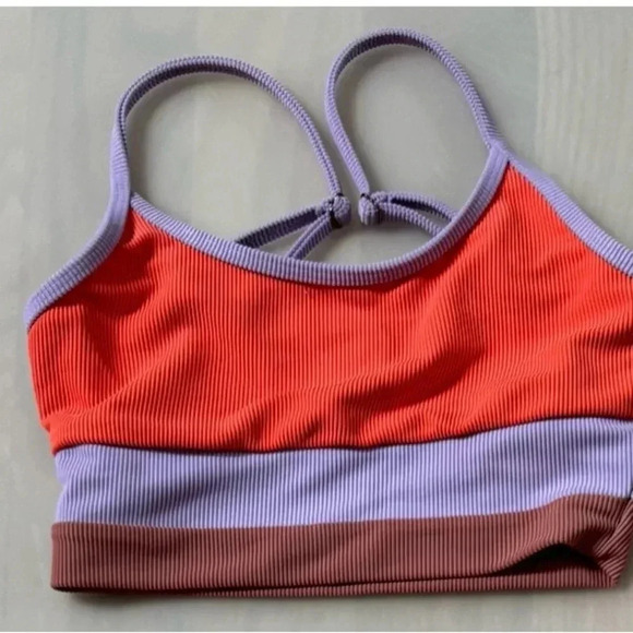 Beach Riot Eva Bikini Top Oasis Colorblock XS NWOT - Picture 2 of 2
